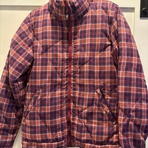 Burton reversible Plaid/burgundy Puffer Jacket